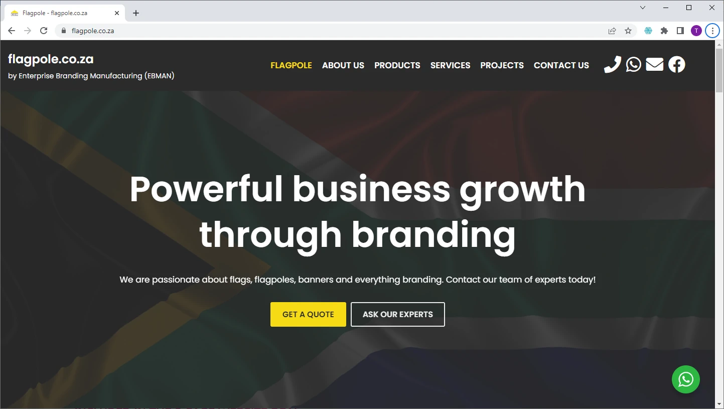 Flagpole.co.za screenshot